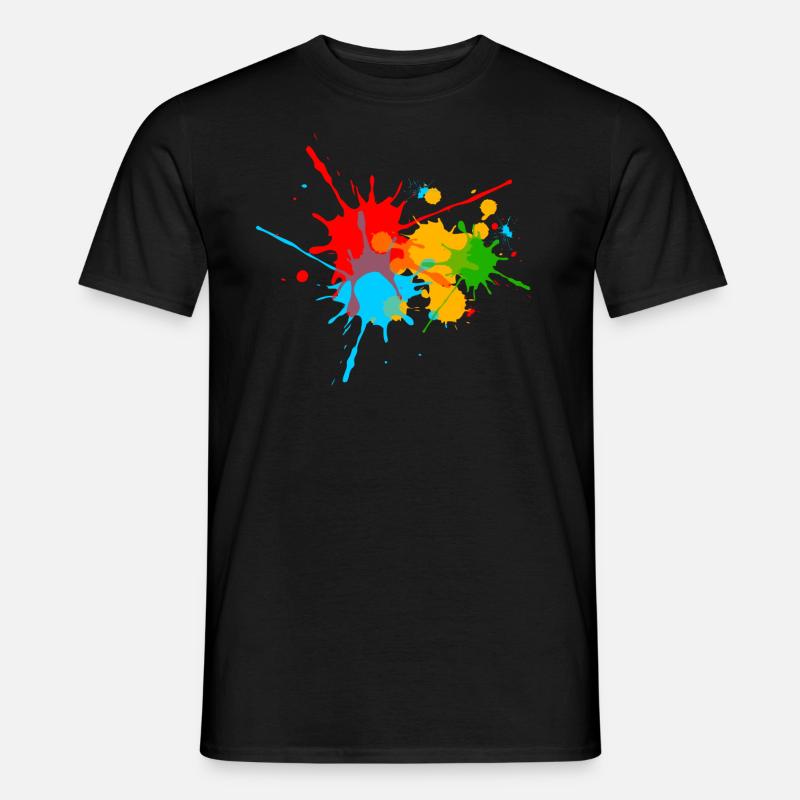Farbspritzer, Farbkleckse, Farbe, color, bunt, fun - Männer T-Shirt - Schwarz