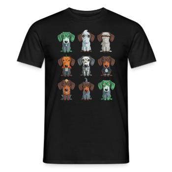 Cute Dachshund Halloween Funny Weiner for - Men's T-Shirt - black - Front - AI Model Male 178 light (178cm)