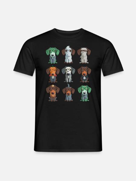 Niedlicher Dackel Halloween lustiger Weiner für - Männer T-Shirt - Schwarz