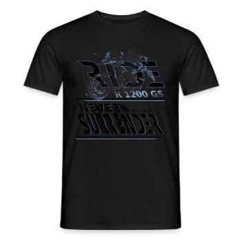 Ride - R1200GS - Never Surrender - Männer T-Shirt - Schwarz - Vorne - AI Model Male 178 light (178cm)