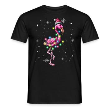 Flammes roses mignonnes de sapin de Noël enveloppées - T-shirt homme - noir - Devant - AI Model Male 178 light (178cm)
