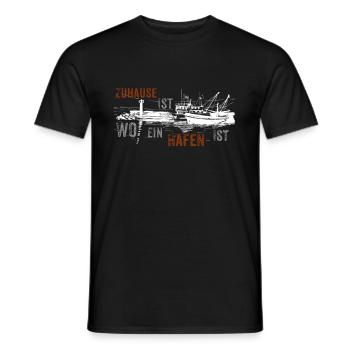 Zuhause ist wo ein Hafen ist Hafenstadt Hamburg - Männer T-Shirt - Schwarz - Vorne - AI Model Male 178 light (178cm)