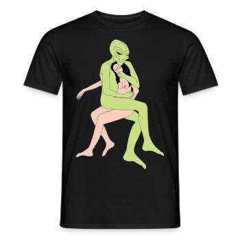 Love abduction - Men's T-Shirt - black - Front - AI Model Male 178 light (178cm)