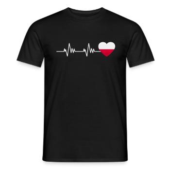 Polen Herz Flagge Fahne - Männer T-Shirt - Schwarz - Vorne - AI Model Male 178 light (178cm)