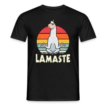 Lamaste Lama - yoga mat yoga Gift - Männer T-Shirt - Schwarz - Vorne - AI Model Male 178 light (178cm)