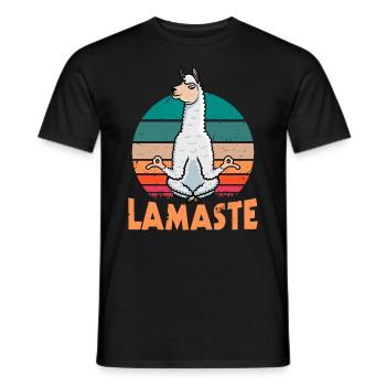 Lamaste Lama - yoga mat yoga Gift - Männer T-Shirt - Schwarz - Vorne - AI Model Male 178 light (178cm)