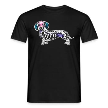 Dackel Schädel Halloween Dackel Liebhaber - Männer T-Shirt - Schwarz - Vorne - AI Model Male 178 light (178cm)
