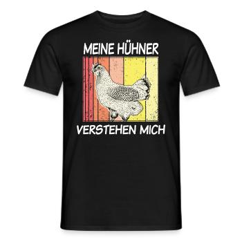 Meine Hühner verstehen mich Bauer Spruch - Männer T-Shirt - Schwarz - Vorne - AI Model Male 178 light (178cm)