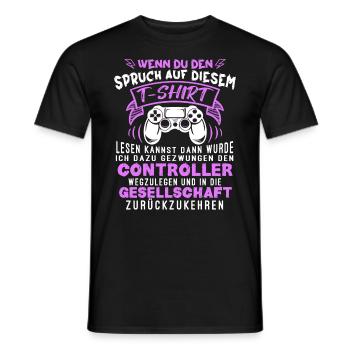 Gamer Zocker Games Pc Gamer Geschenk - Männer T-Shirt - Schwarz - Vorne - AI Model Male 178 light (178cm)