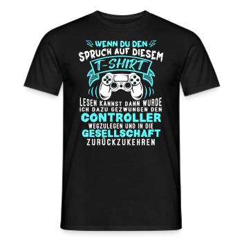 Gamer Zocker Games Pc Gamer Geschenk - Männer T-Shirt - Schwarz - Vorne - AI Model Male 178 light (178cm)