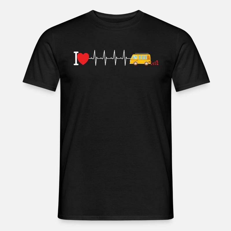 Van Life Camper Bus Herzschlag - Männer T-Shirt - Schwarz