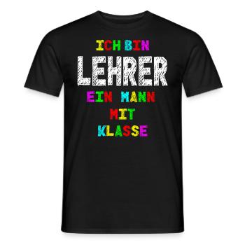 Teacher i am teacher a man with class gift - Men's T-Shirt - black - Front - AI Model Male 178 light (178cm)