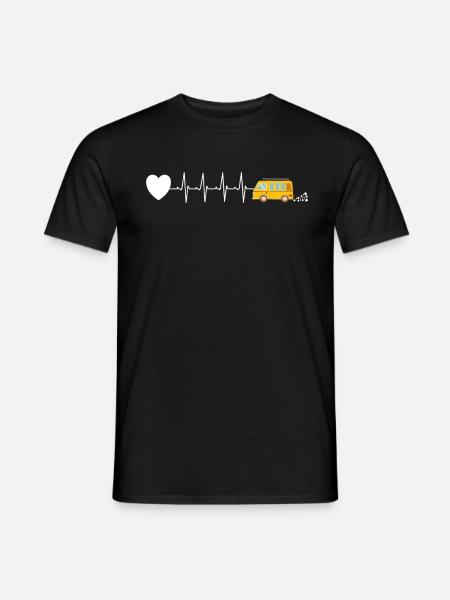 Van leben Camper Herzschlag - Männer T-Shirt - Schwarz
