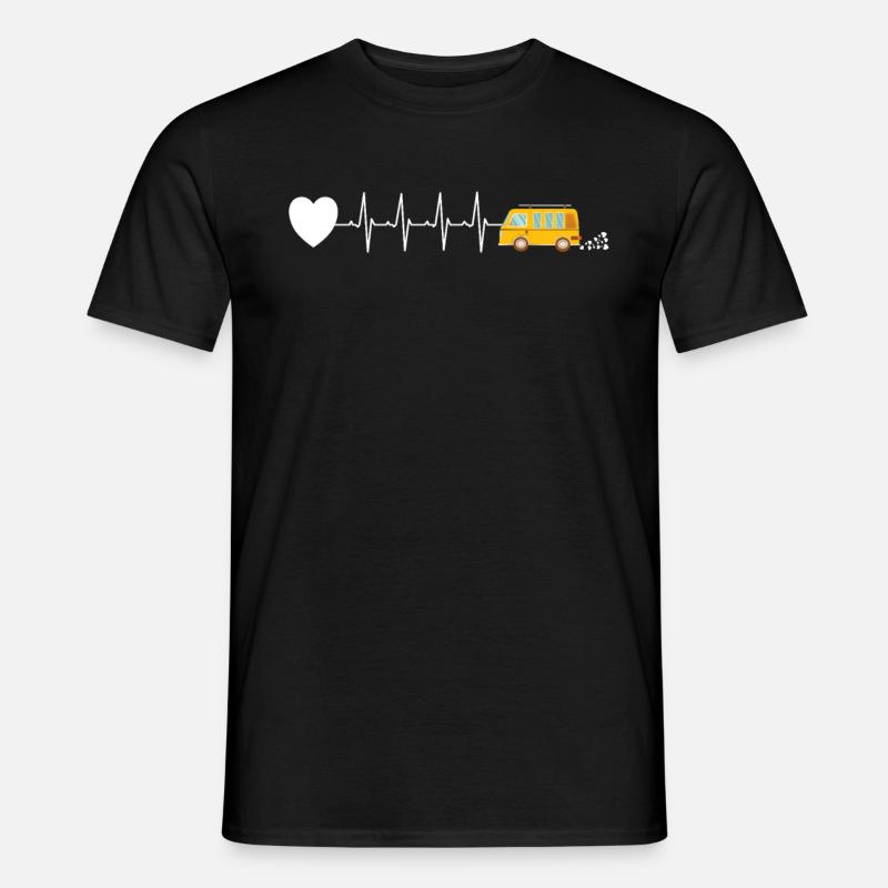 Van leben Camper Herzschlag - Männer T-Shirt - Schwarz