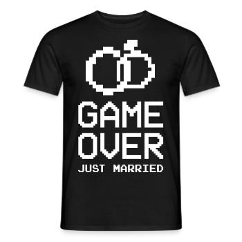 Pixel Retro Gaming - Game Over - Juste marié - - T-shirt homme - noir - Devant - AI Model Male 178 light (178cm)