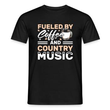 Fueled by Coffee and Country Music Lover - Männer T-Shirt - Schwarz - Vorne - AI Model Male 178 light (178cm)