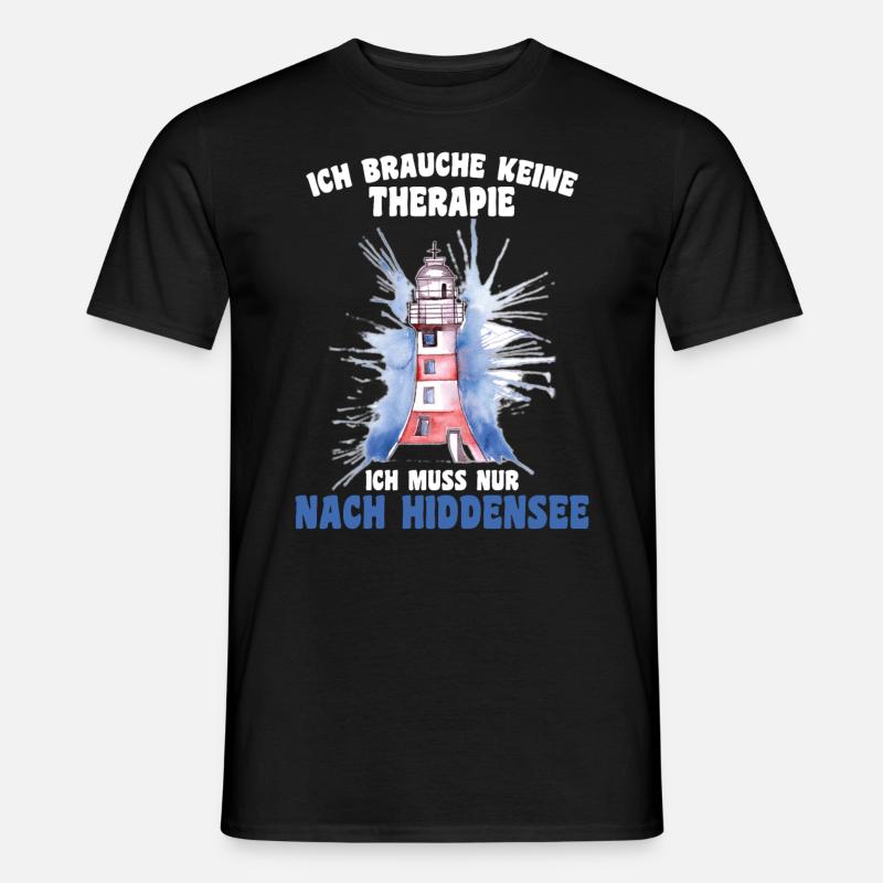 Ich muss nur nach Hiddensee - Männer T-Shirt - Schwarz