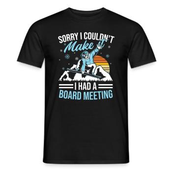 Board Meeting - Funny Winter Sports Snowboard - Men's T-Shirt - black - Front - AI Model Male 178 light (178cm)