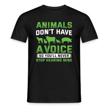 Animaux ont no Voice animaux Vegan Protecteurs des animaux - T-shirt homme - noir - Devant - AI Model Male 178 light (178cm)