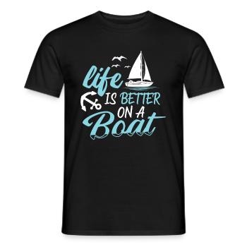 Better Life on a Boat Captain Marine Yacht Yacht - T-shirt homme - noir - Devant - AI Model Male 178 light (178cm)