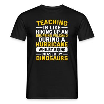 Teaching is Like Hiking Up an Volcano Teacherlife - Männer T-Shirt - Schwarz - Vorne - AI Model Male 178 light (178cm)