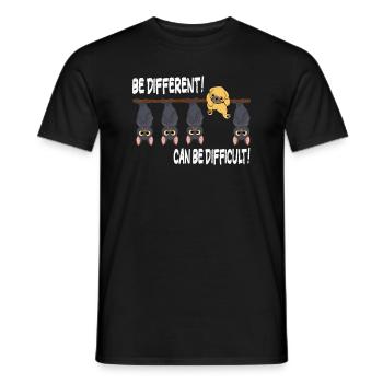Doux chien chauve-souris Be different Sois différent - T-shirt homme - noir - Devant - AI Model Male 178 light (178cm)