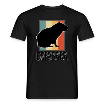 Cochon d’eau Capybara Rongeur Capibara Amant - T-shirt homme - noir - Devant - AI Model Male 178 light (178cm)