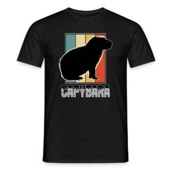 Rodent Water Pig Capybara Capibara Lovers - Men's T-Shirt - black - Front - AI Model Male 178 light (178cm)