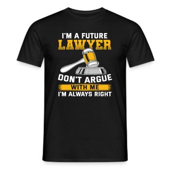 Future Lawyer DiscussEs Not Jura - Men's T-Shirt - black - Front - AI Model Male 178 light (178cm)