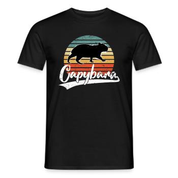 Capybara Capibara Lover Rodent Water Pig - Men's T-Shirt - black - Front - AI Model Male 178 light (178cm)