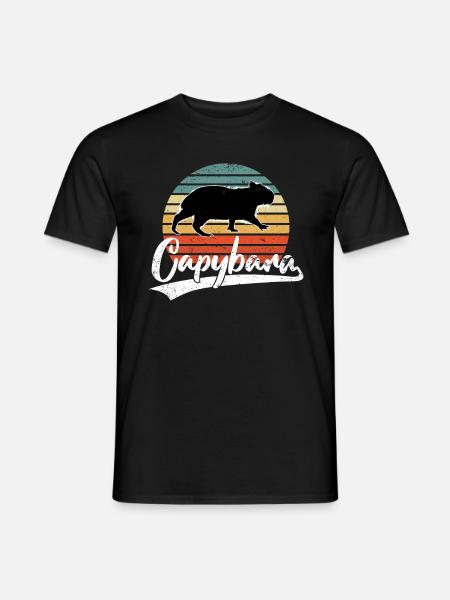 Capybara Capibara Liebhaber Nagetier Wasserschwein - Männer T-Shirt - Schwarz