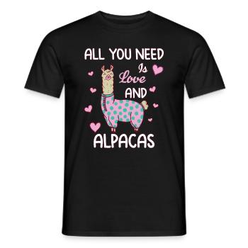 Love and Alpacas - Männer T-Shirt - Schwarz - Vorne - AI Model Male 178 light (178cm)