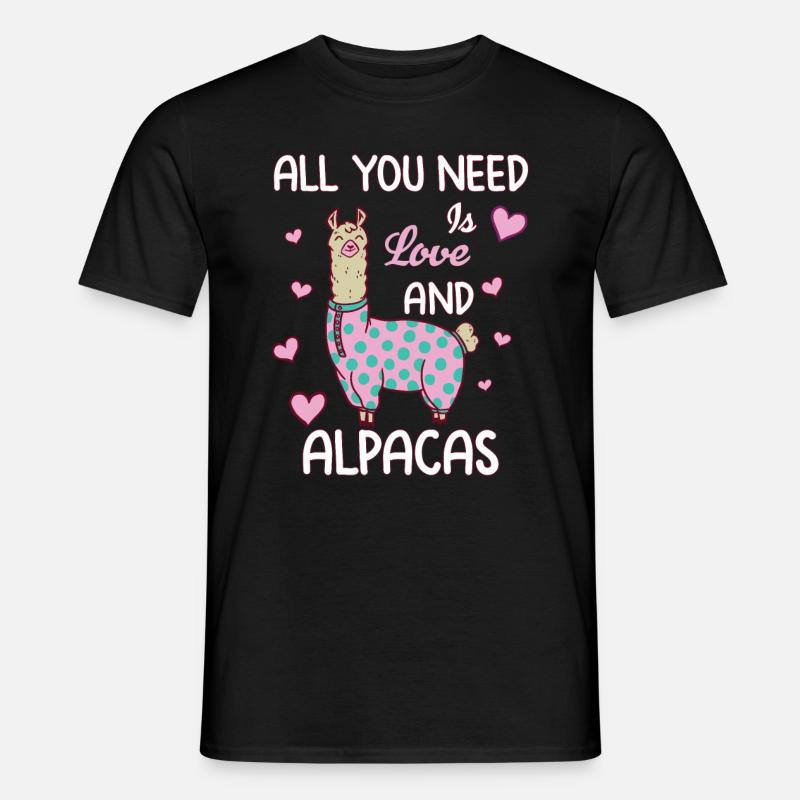 Love and Alpacas - Männer T-Shirt - Schwarz