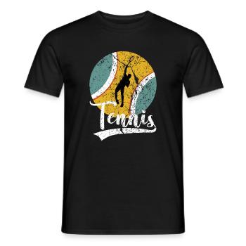 Tennis Trainer Tennisspieler Herren Retro Vintage - Männer T-Shirt - Schwarz - Vorne - AI Model Male 178 light (178cm)