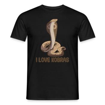 I love cobras snakes - Men's T-Shirt - black - Front - AI Model Male 178 light (178cm)