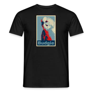 Budgie Budgie picture - Men's T-Shirt - black - Front - AI Model Male 178 light (178cm)