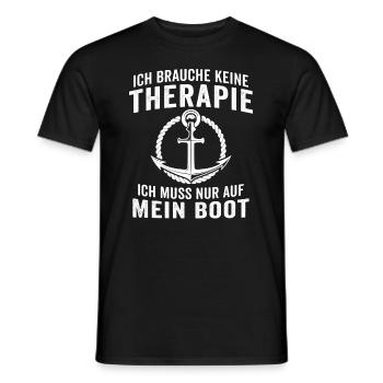 ich brauche ich muss nur auf mein boot - Männer T-Shirt - Schwarz - Vorne - AI Model Male 178 light (178cm)