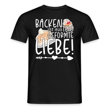 Backen ist aus Teig geformte Liebe, Bäcker - Männer T-Shirt - Schwarz - Vorne - AI Model Male 178 light (178cm)