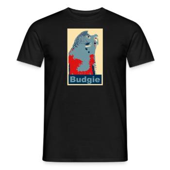 Perruche budgie image - T-shirt homme - noir - Devant - AI Model Male 178 light (178cm)