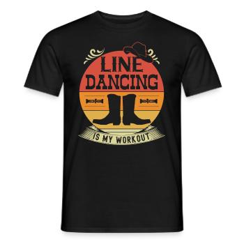 Line Dancing Cowboy Boots Line Dance Country Music - Männer T-Shirt - Schwarz - Vorne - AI Model Male 178 light (178cm)