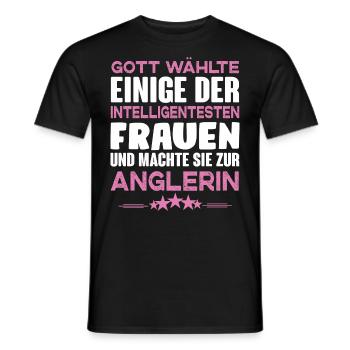Anglerin - Männer T-Shirt - Schwarz - Vorne - AI Model Male 178 light (178cm)