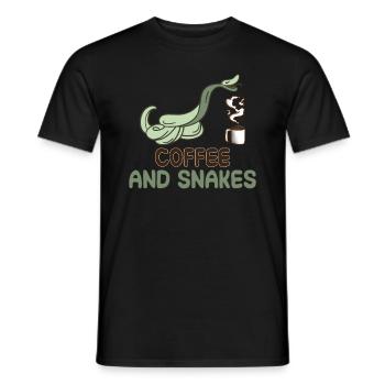 Coffee and snake - Men's T-Shirt - black - Front - AI Model Male 178 light (178cm)