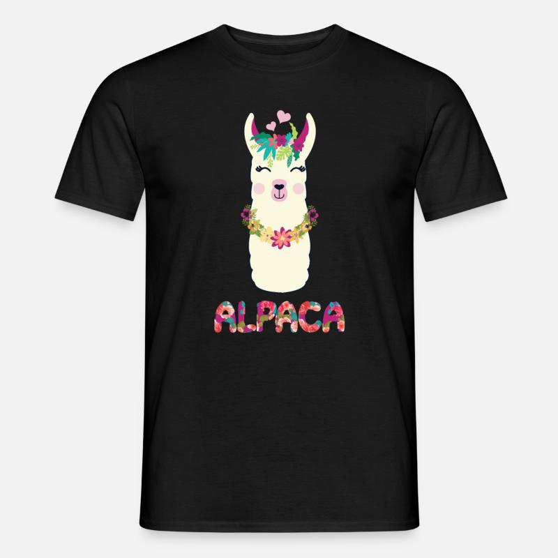 Alpaca - Männer T-Shirt - Schwarz