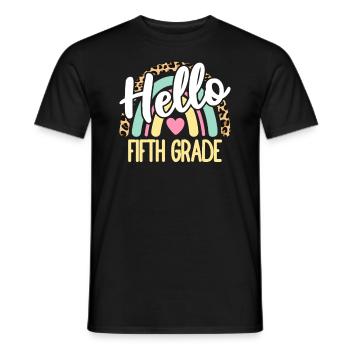 Hello Fifth Grade Teacher Back to School Rainbow - Men's T-Shirt - black - Front - AI Model Male 178 light (178cm)