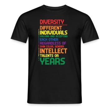 Colorful Rainbow Diversity Diversity Definition - Men's T-Shirt - black - Front - AI Model Male 178 light (178cm)