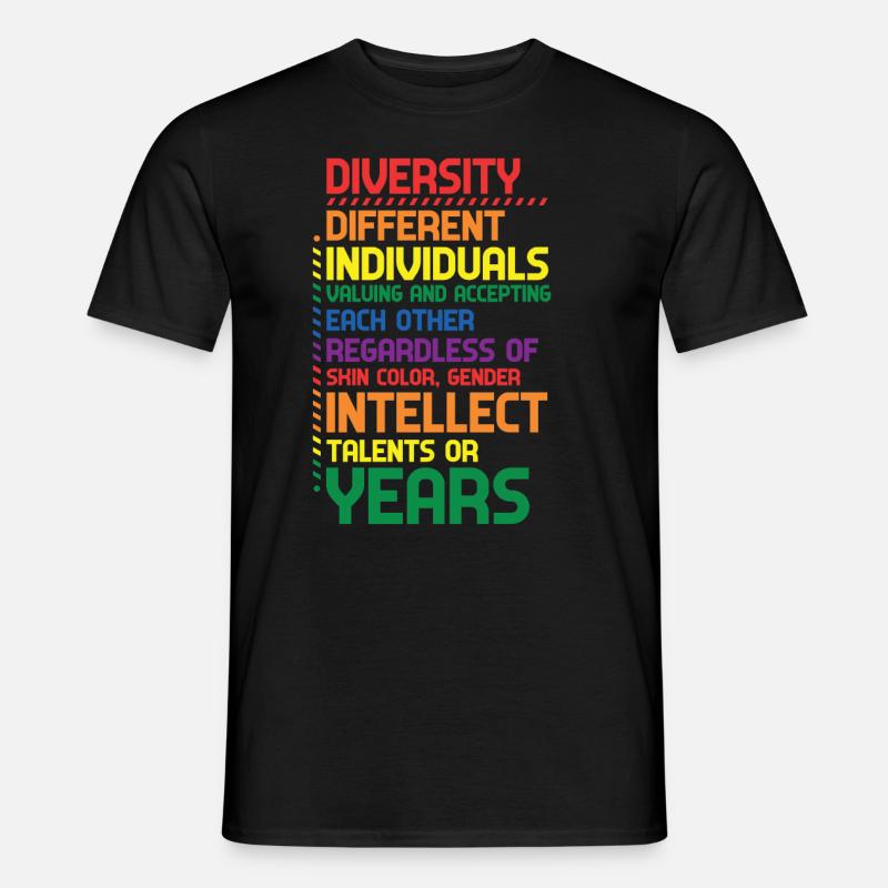 Colorful Rainbow Diversity Diversity Definition - Men’s T-shirt - black
