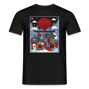 Dragon japonais Temple du pouvoir - T-shirt homme - noir - Devant - AI Model Male 178 light (178cm)