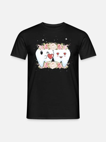 Zahnarzt Zahnärztin Hochzeit Heirat Liebe - Männer T-Shirt - Schwarz