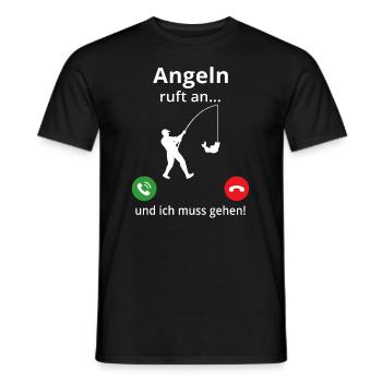 Angeln ruft an und ich muss gehen - Männer T-Shirt - Schwarz - Vorne - AI Model Male 178 light (178cm)