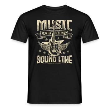 La musique sonne comme un groupe de musique hard rock - T-shirt homme - noir - Devant - AI Model Male 178 light (178cm)